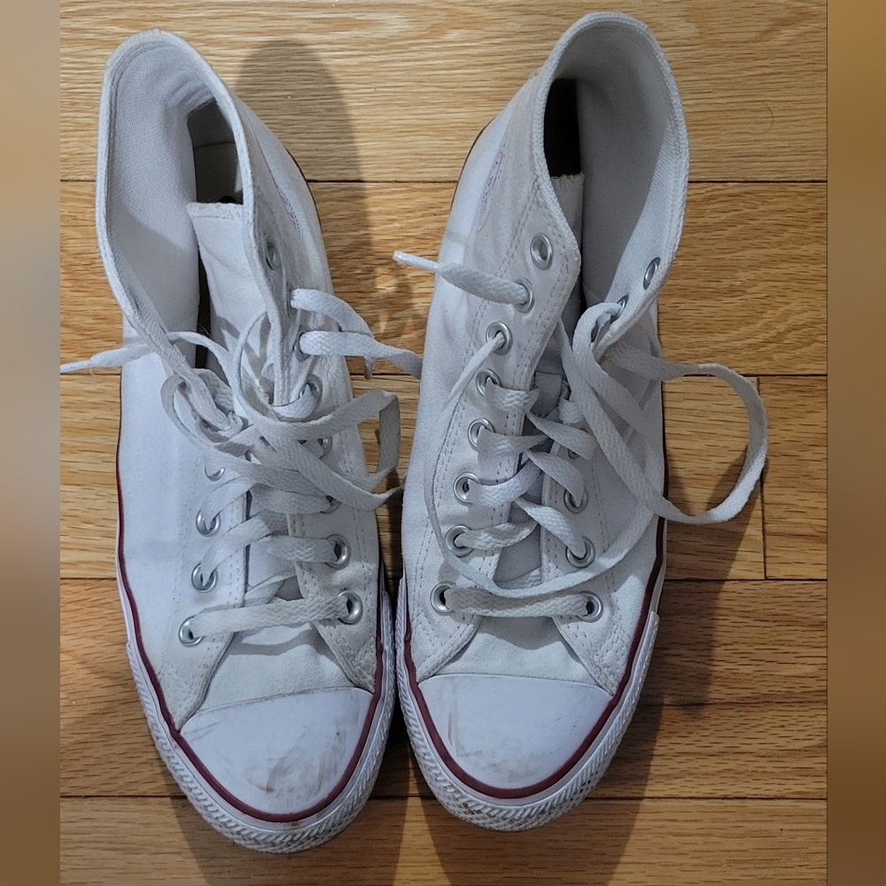 Converse All Star High Top Canvas Sneakers White/Red